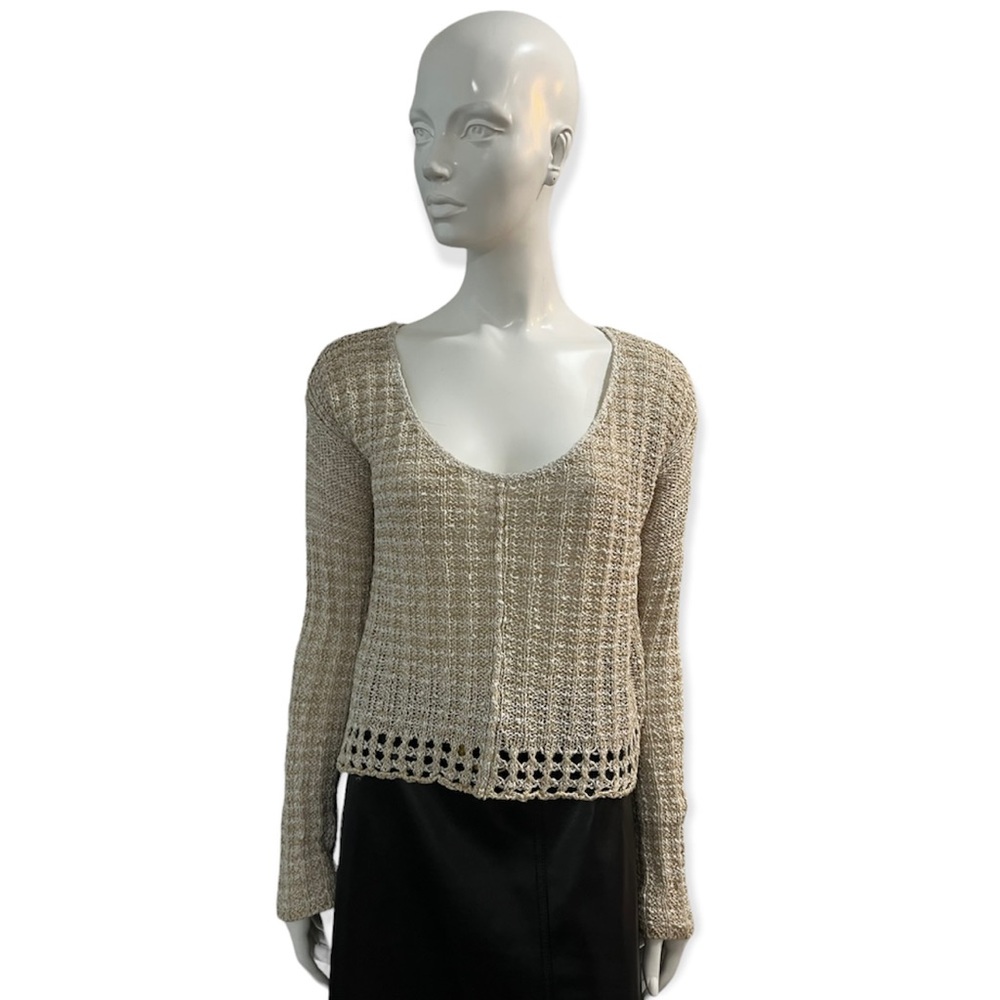 Free People Cotton Linen Knit Sweater - Picture 3 of 12